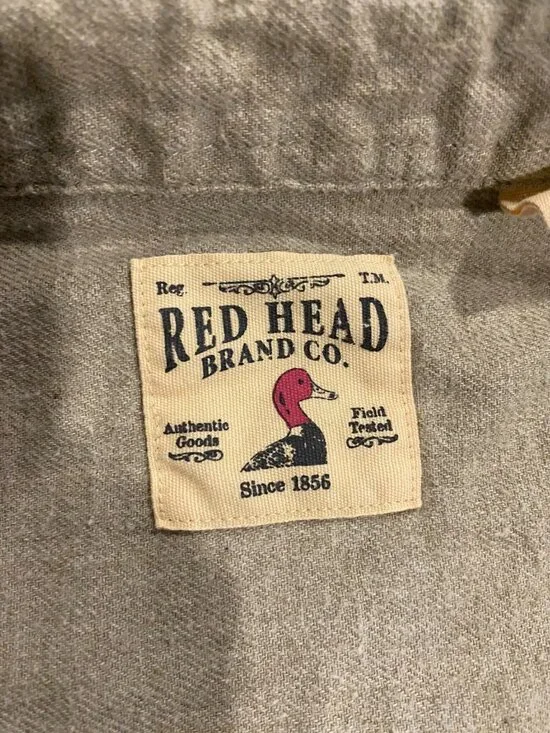 RED HEAD BRAND Flannel Button Up Shirt Beige 4XL Cotton Workwear Gorpcore Rugged - Picture 3 of 7